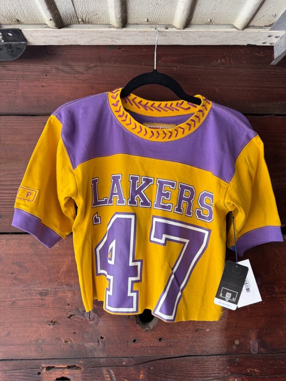 Dannijo Pro Cropped Lakers Tee, Brand New Size Small